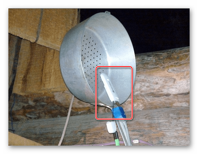 Дуршлаг в качестве антенны