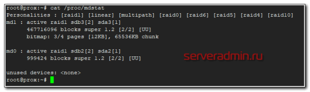 cat /proc/mdstat