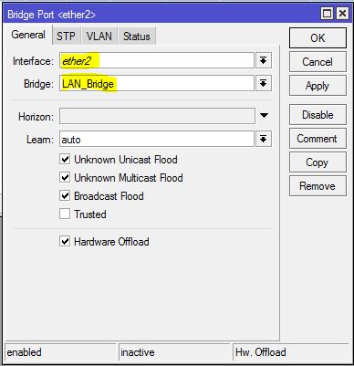 Adding Interface to Bridge