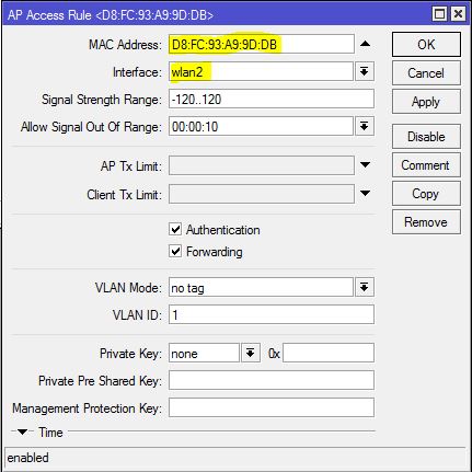 Putting MAC Address in WiFi Access List