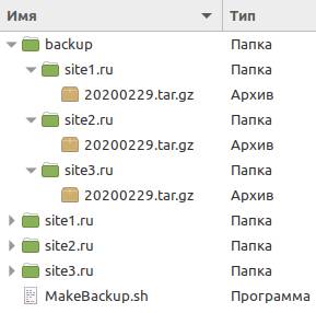 Файлы бэкапов