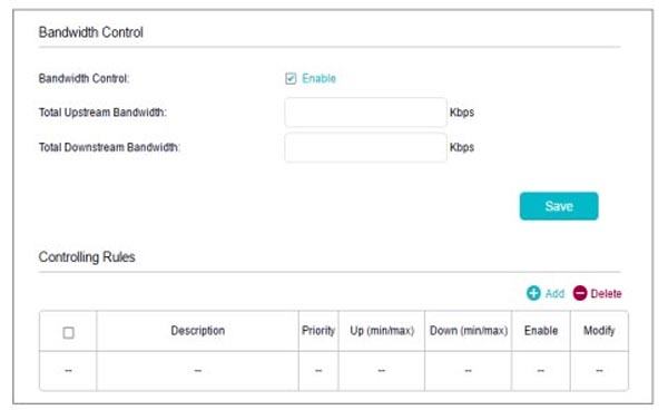 Настройка скорости в новом интерфейсе TP-Link