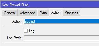 Действие правила для Winbox SSH
