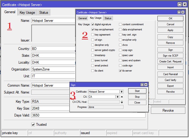 Hotspot Server Certificate