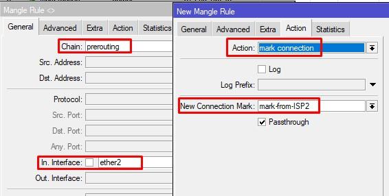 Маркирует трафик для второго провайдера