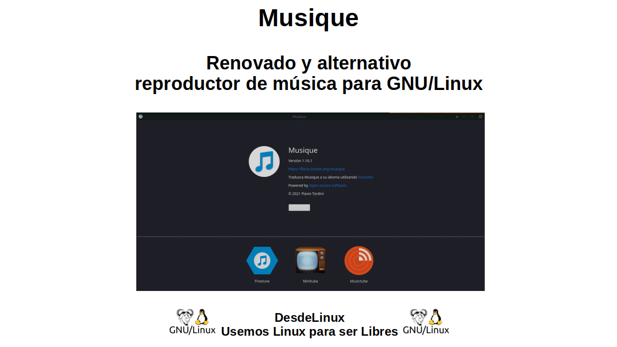 Musique: обновленный и альтернативный музыкальный проигрыватель для GNU / Linux