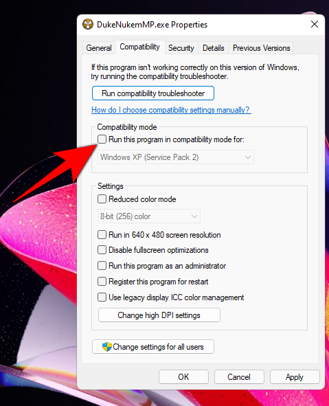 Использование совместимости с предыдущими версиями Windows