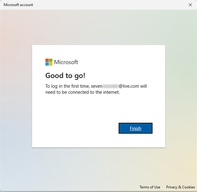 Нажмите Готово