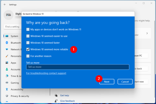 Сообщите Microsoft, почему вы хотите перейти на Windows 10
