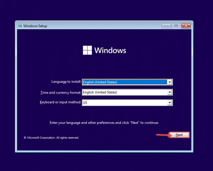 установить дальше