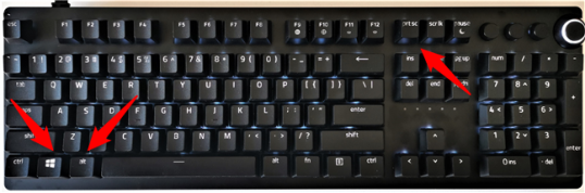 Сочетания клавиш для создания снимков экрана: Win + Alt + Print Screen