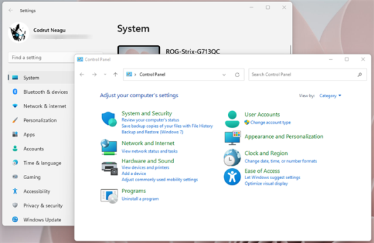 панель управления windows 11
