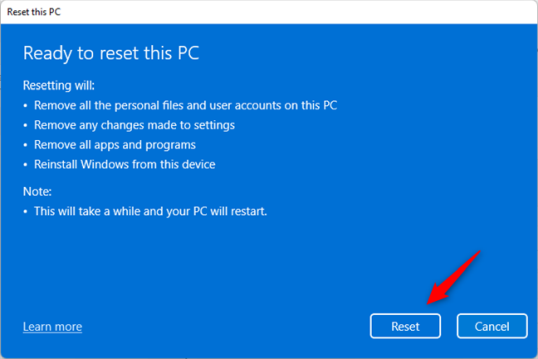 Готов перезагрузить этот компьютер