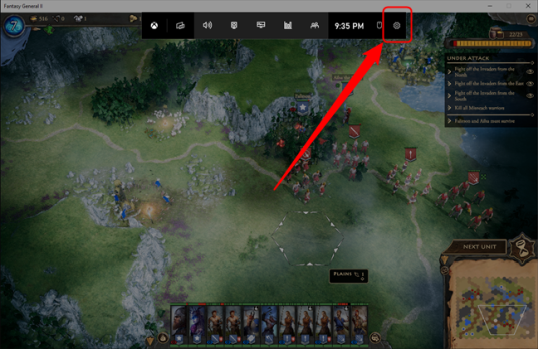 Кнопка настроек игровой панели