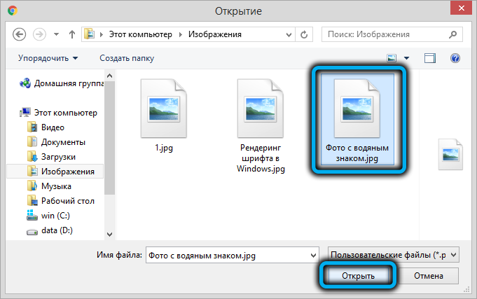 Открытие файла в theinpant