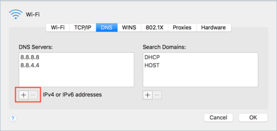 Изменить DNS на Mac