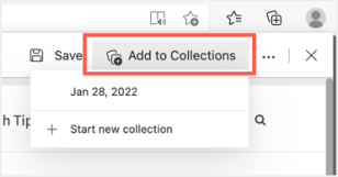Добавить веб-захват в коллекции