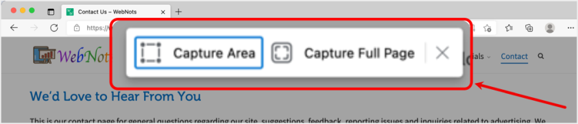 Вариант веб-захвата Edge