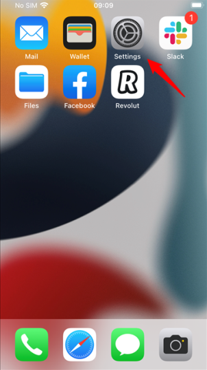 Откройте приложение «Настройки» на iPhone