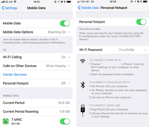включение режима точки доступа на iphone