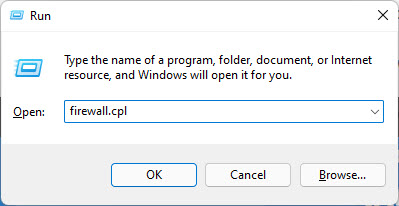 Откройте апплет брандмауэра Windows.