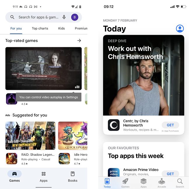 Магазин Google Play против Apple App Store