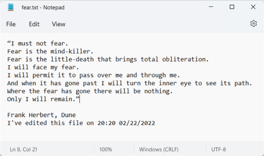 Блокнот в Windows 11