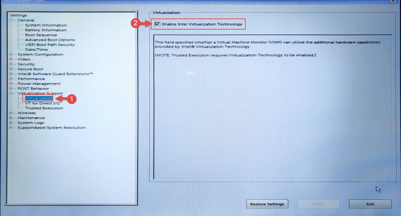Включить виртуализацию из BIOS 1