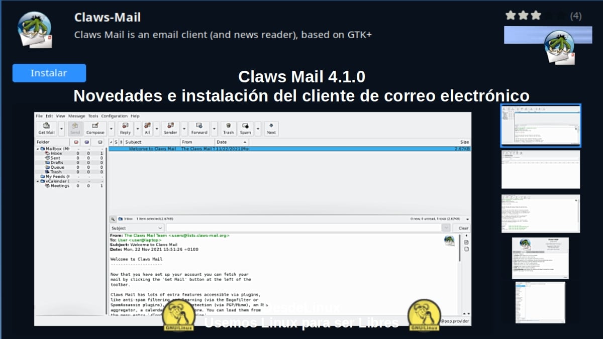 Claws Mail 4.1.0: последняя стабильная версия, апрель 2022 г.