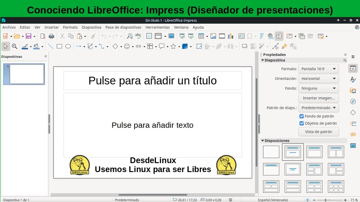 Знакомство с LibreOffice - Учебник 02: Impress