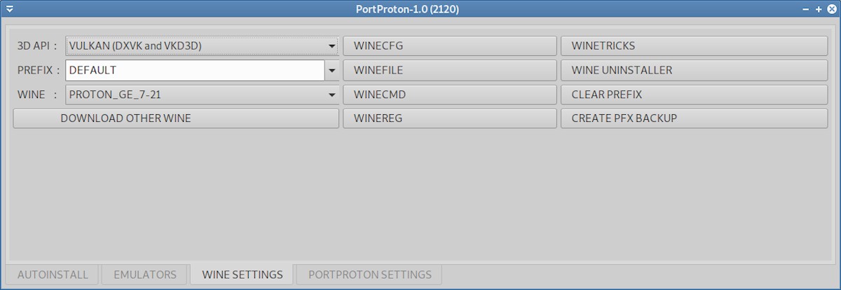PortWINE: визуальный интерфейс 3