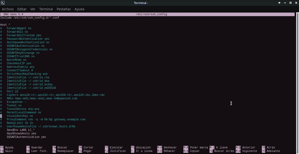 Список существующих опций и параметров в файле ssh_config