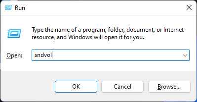 Откройте микшер громкости