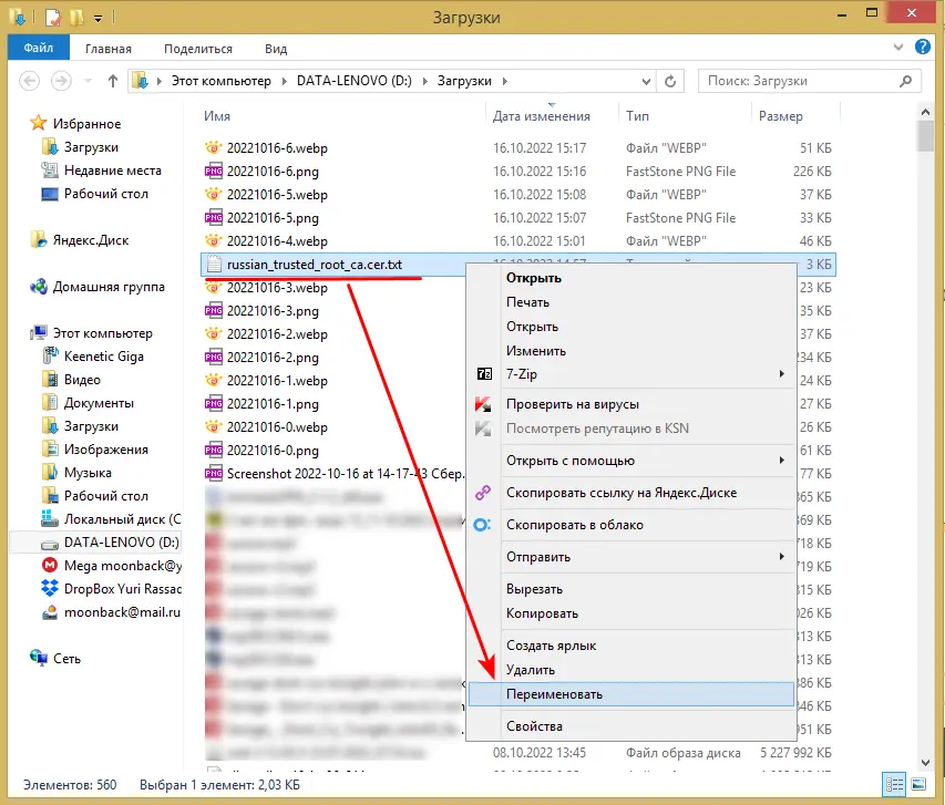 Как установить сертификаты Минцифры России в Windows