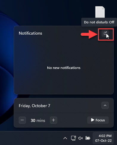 Включить режим «Не беспокоить»