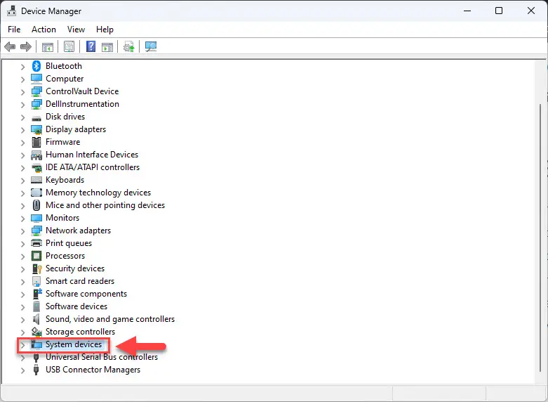 Разверните системные устройства