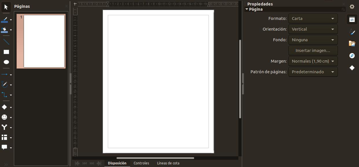 LO Draw Bars, панели и рабочее пространство