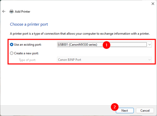 Используйте существующий порт или создайте новый порт