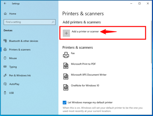 Добавьте принтер или сканер на компьютер с Windows 10