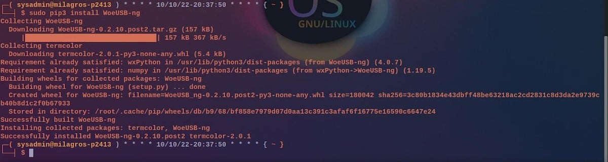 Установка и использование WoeUSB-ng в GNU/Linux — 1