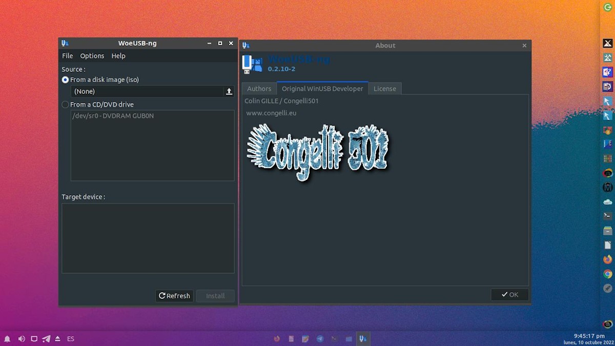 WoeUSB-ng: диспетчер записи Windows ISO на USB