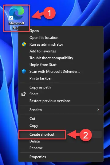 Создать ярлык