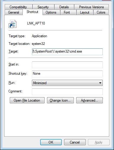 Зараженный LNK-файл 1