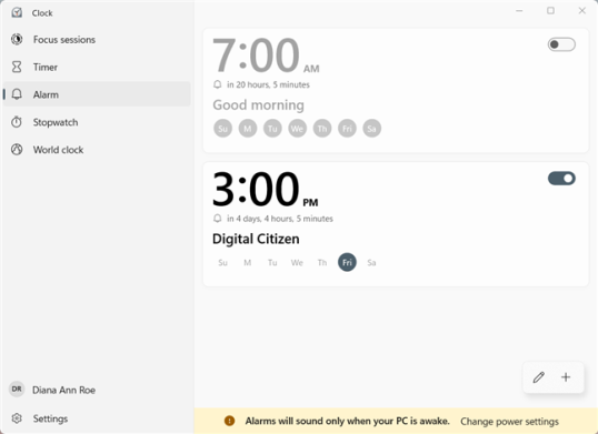Ваш новый будильник сохранен и включен