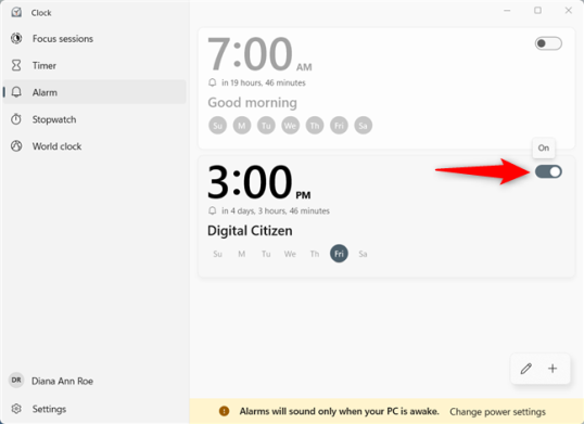 Переключатель для включения или отключения сигналов тревоги