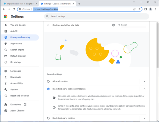 хром://настройки/куки