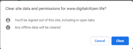 Нажмите Очистить