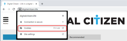 Нажмите или коснитесь Файлы cookie