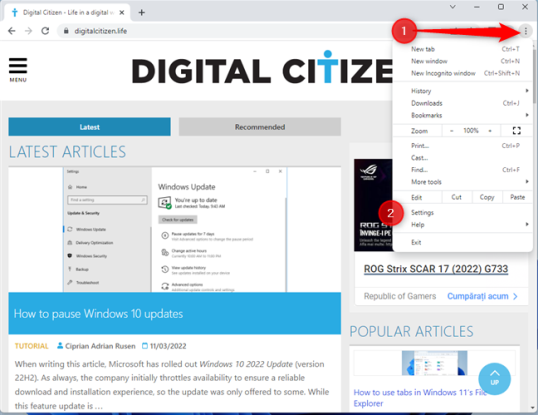 Перейдите в раздел «Настройка и управление Google Chrome» > «Настройки».