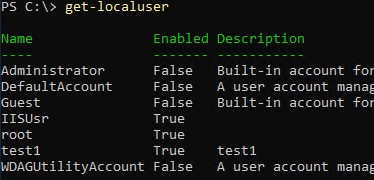 get-localuser вывести список локальных пользователей в windows